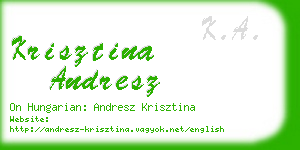 krisztina andresz business card